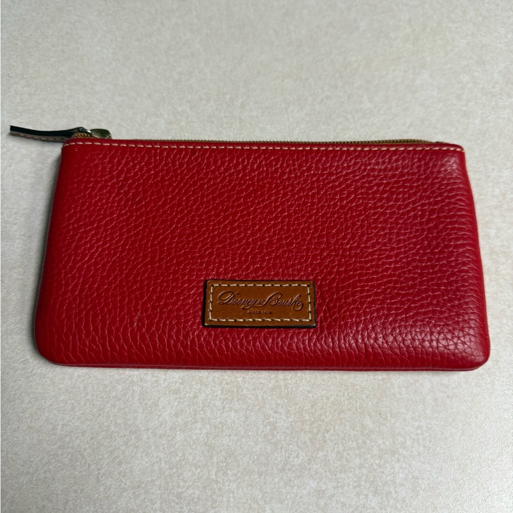 Dooney & Bourke Red Leather Zip Pouch